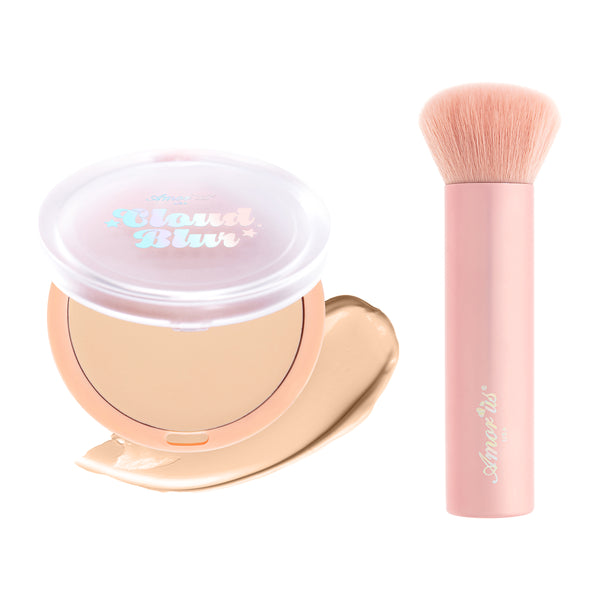 Amorus USA Cloud Blur Matte Balm Foundation & Brush Set #SoftFair&Brush Creamy Smooth Formula, Full Coverage, Matte Finish, Buildable Texture, Easy-to-Use, Cruelty-Free Paraben-Free K-Beauty Amor Us