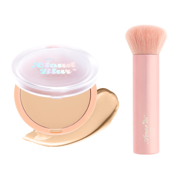 Amorus USA Cloud Blur Matte Balm Foundation & Brush Set #Ivory&Brush Creamy Smooth Formula, Full Coverage, Matte Finish, Buildable Texture, Easy-to-Use, Cruelty-Free Paraben-Free K-Beauty Amor Us