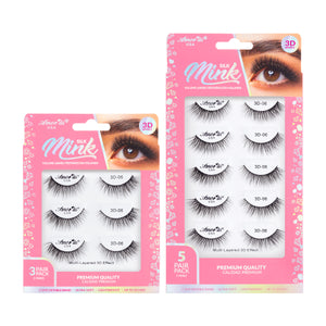 Amorus 3D Silk Mink Lashes Pack #06 Natural-Look Volume Comfortable Flexible Long-Wear Amour Us