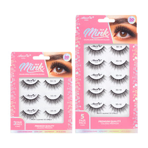 Amorus 3D Silk Mink Lashes Pack #18 Natural-Look Volume Comfortable Flexible Long-Wear Amour Us