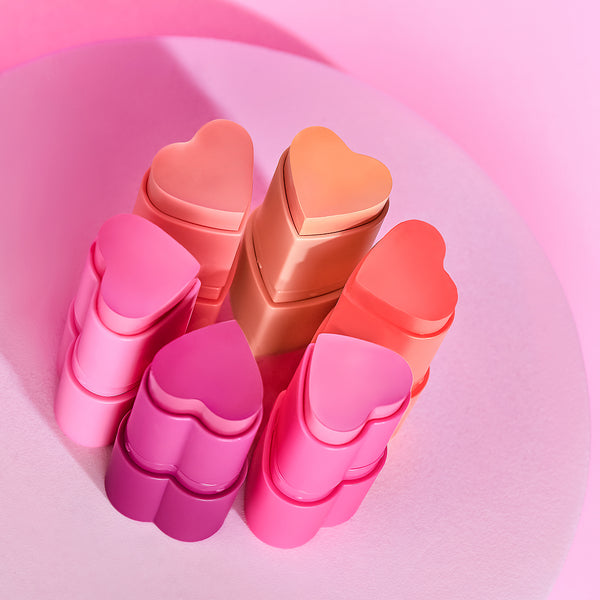 Amorus Sweet Blush Set Heart Shaped Stick Blush Color range for every skin tone Easy to blend High payoff Matte creamy formula  Amor Us
