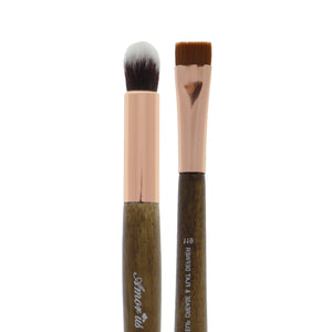 119 Amorus USA Premium Eyeshadow Crease and Flat Definer Duo Eye Makeup Brush Amor Us makeup cosmetics brushes vegan cruelty free
