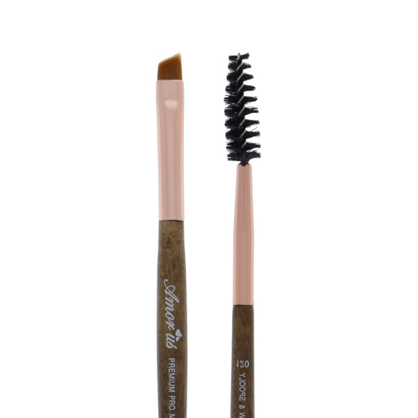 120 Amorus USA Premium Angled Eyebrow Brow and Eyeliner Duo Eye Makeup Brush Amor Us makeup cosmetics brushes vegan cruelty free
