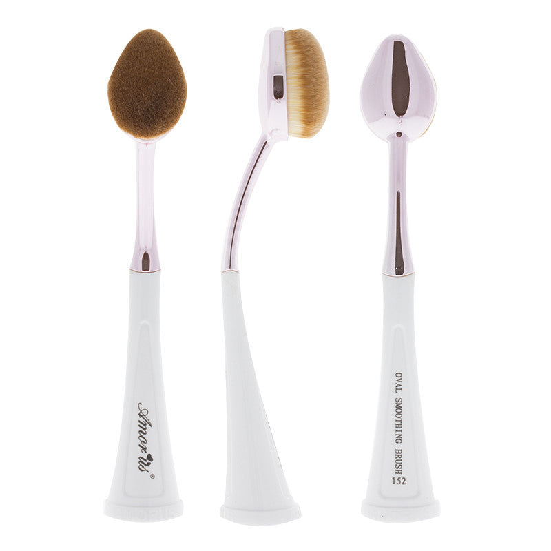 Oval Makeup Brush Set of 5 Pcs Professional Oval Toothbrush Foundation Contour