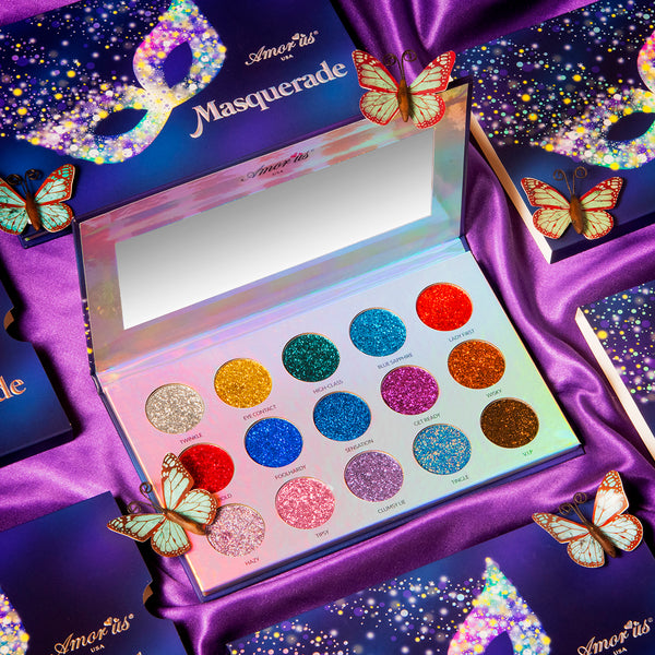 Amorus USA Remember Me rememberme Pressed Pigment Palette Amor us coco limited edition Masquerade Palette glitter face body