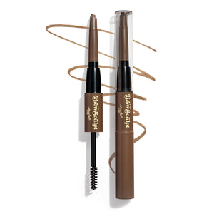 Amorus USA 2-in-1 Brow Sculpt Pencil & Tinted Gel Mascara Triangular shaped tip holds hair in place long-lasting Ultra-precise Buildable Waterproof Paraben-Free Amor Us Chocolate