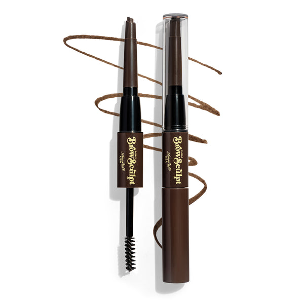 Amorus USA 2-in-1 Brow Sculpt Pencil & Tinted Gel Mascara Triangular shaped tip holds hair in place long-lasting Ultra-precise Buildable Waterproof Paraben-Free Amor Us Dark Brown