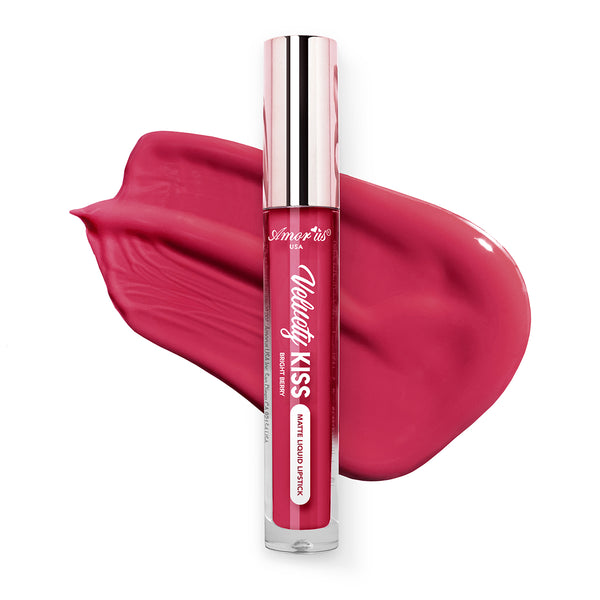 Amorus USA Amor US #amorususa beauty cosmetics makeup cruelty-free Velvety Kiss Matte Liquid Lipstick Full Coverage Matte Finish Highly Pigmented Long Lasting Payoff BRIGHT BERRY