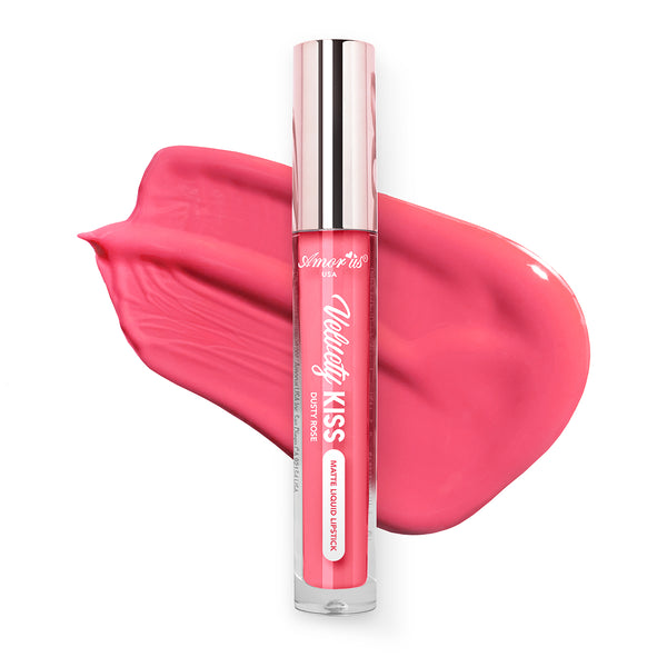 Amorus USA Amor US #amorususa beauty cosmetics makeup cruelty-free Velvety Kiss Matte Liquid Lipstick Full Coverage Matte Finish Highly Pigmented Long Lasting Payoff DUSTY ROSE