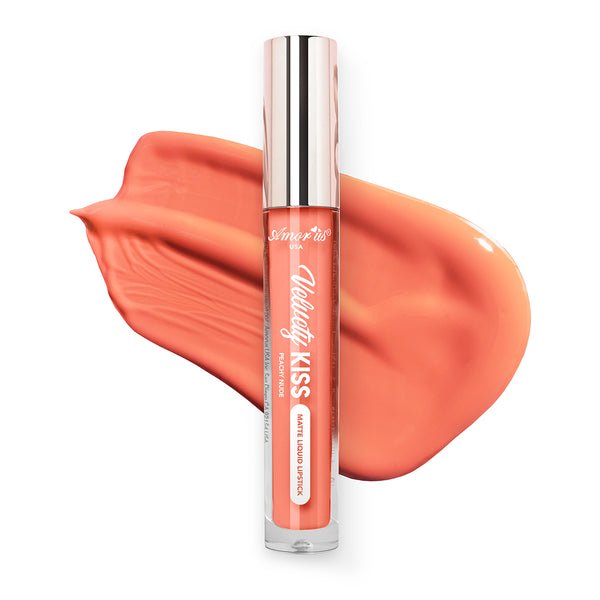 Amorus USA Amor US #amorususa beauty cosmetics makeup cruelty-free Velvety Kiss Matte Liquid Lipstick Full Coverage Matte Finish Highly Pigmented Long Lasting Payoff PEACHY NUDE